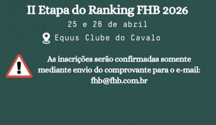 Inscrições II Etapa do Ranking - clique aqui